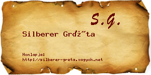 Silberer Gréta névjegykártya